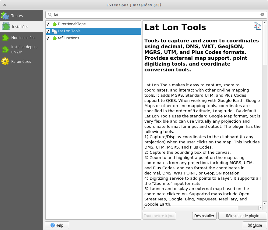 plugin Lat Lon Tools