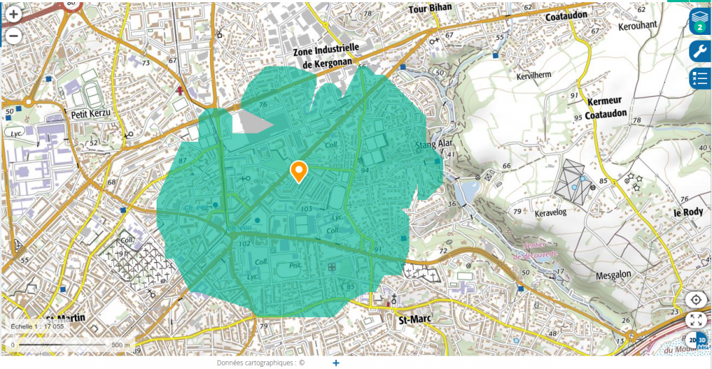 isodistance geoportail