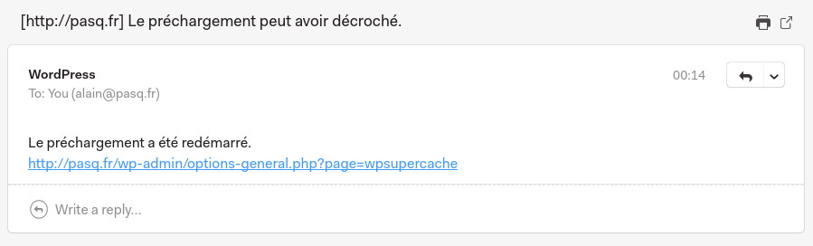 supercache décroché