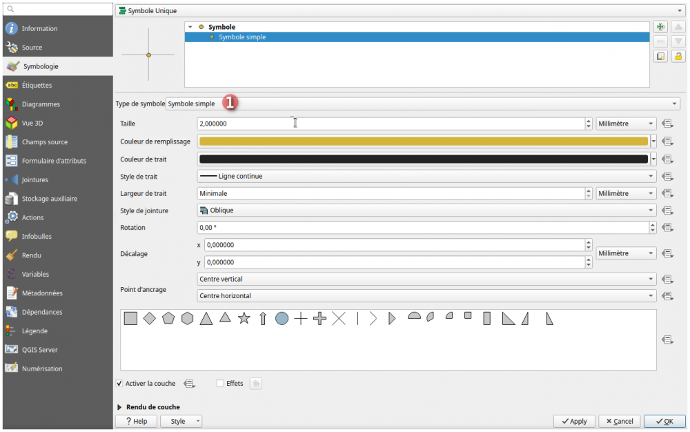 symbologie ponctuelle raster