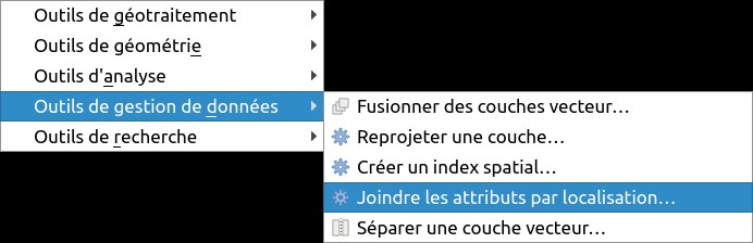 menu gestion des données